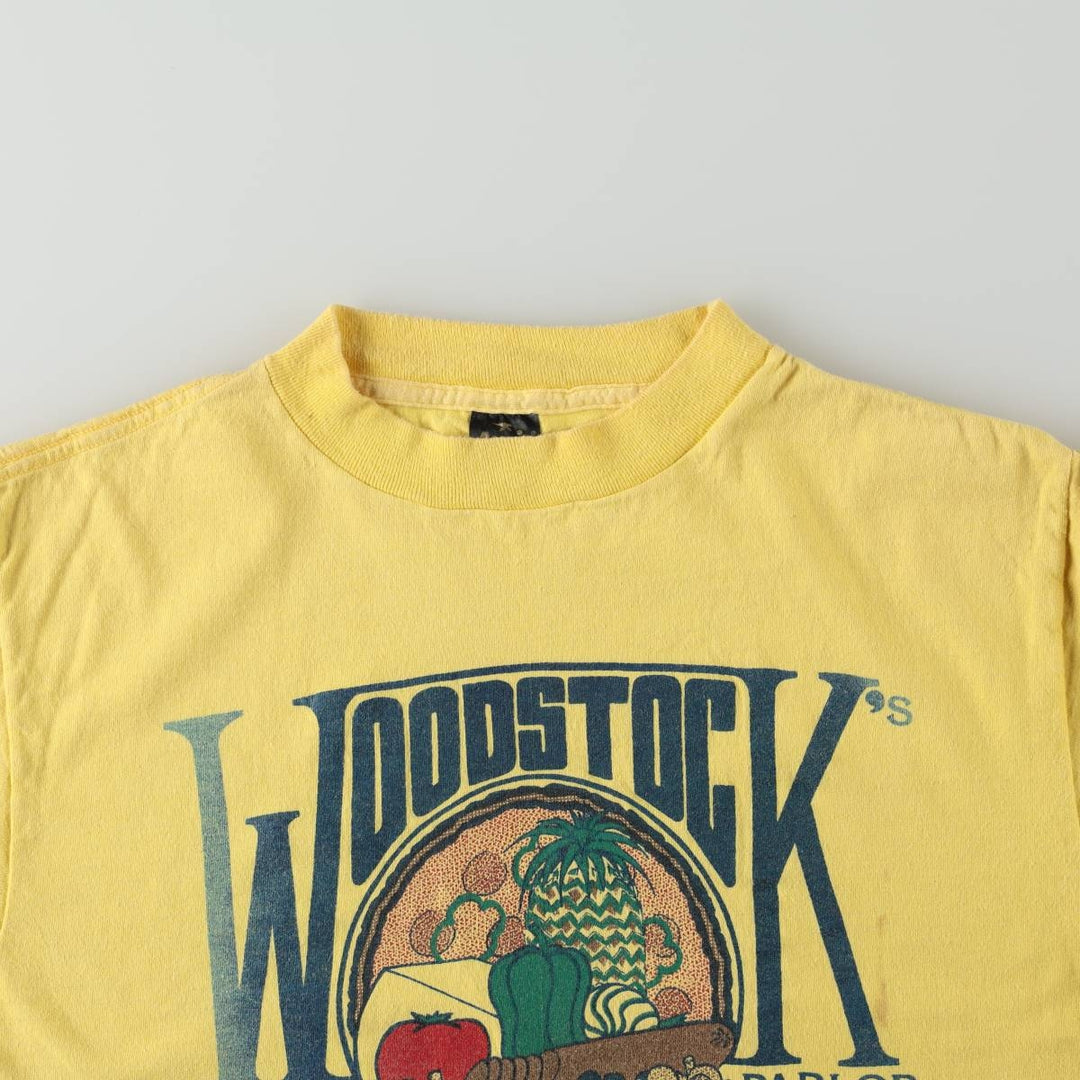 ~90'S Anvil Print T-Shirt, Made in USA, Men's Size L (Equivalent), Vintage cotton yellow type Vintage Second Hand