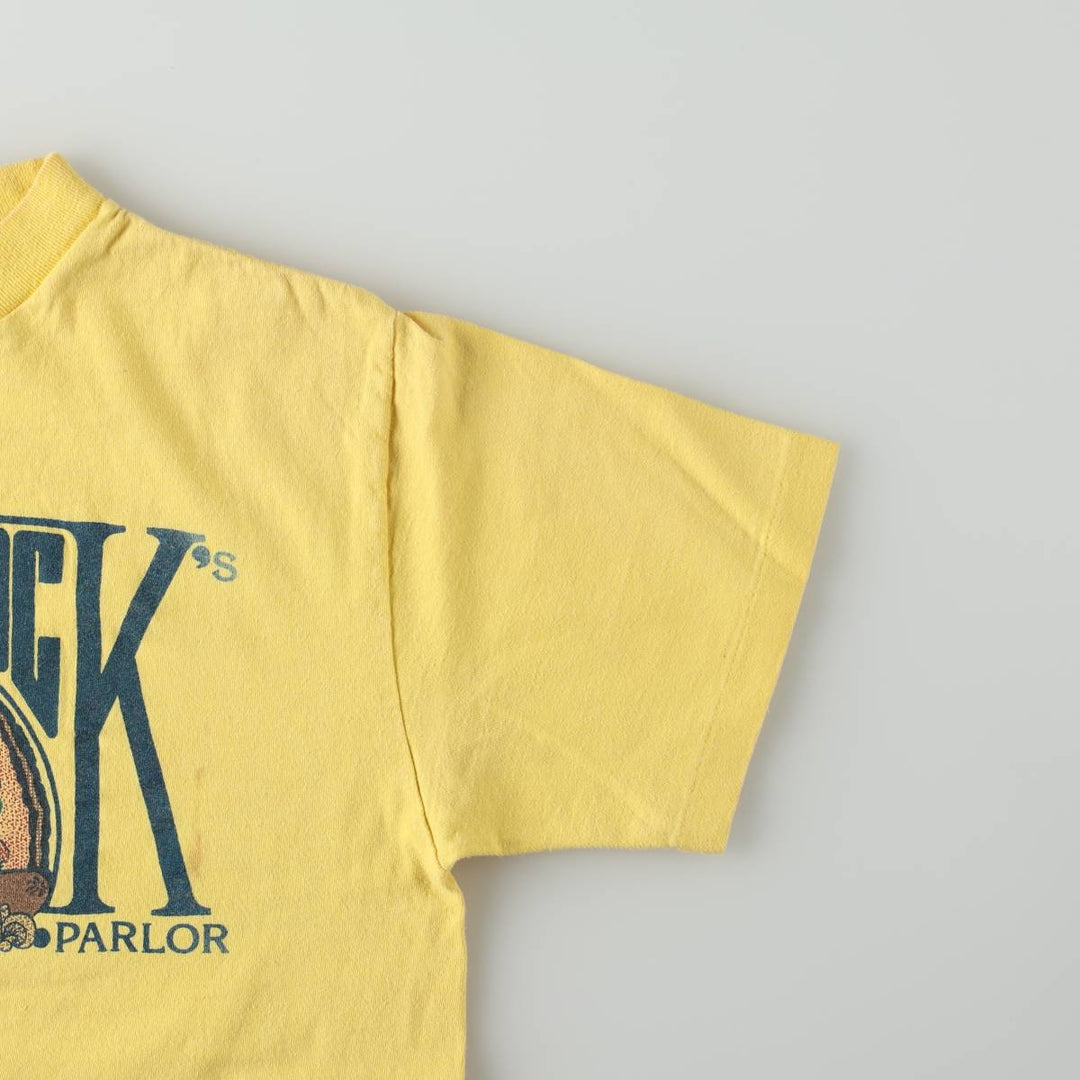 ~90'S Anvil Print T-Shirt, Made in USA, Men's Size L (Equivalent), Vintage cotton yellow type Vintage Second Hand