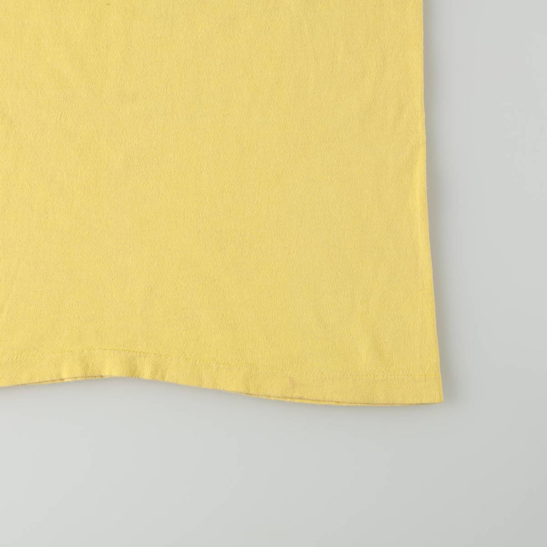 ~90'S Anvil Print T-Shirt, Made in USA, Men's Size L (Equivalent), Vintage cotton yellow type Vintage Second Hand