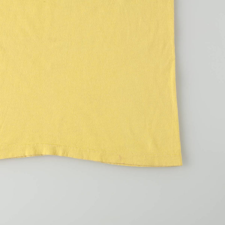 ~90'S Anvil Print T-Shirt, Made in USA, Men's Size L (Equivalent), Vintage cotton yellow type Vintage Second Hand