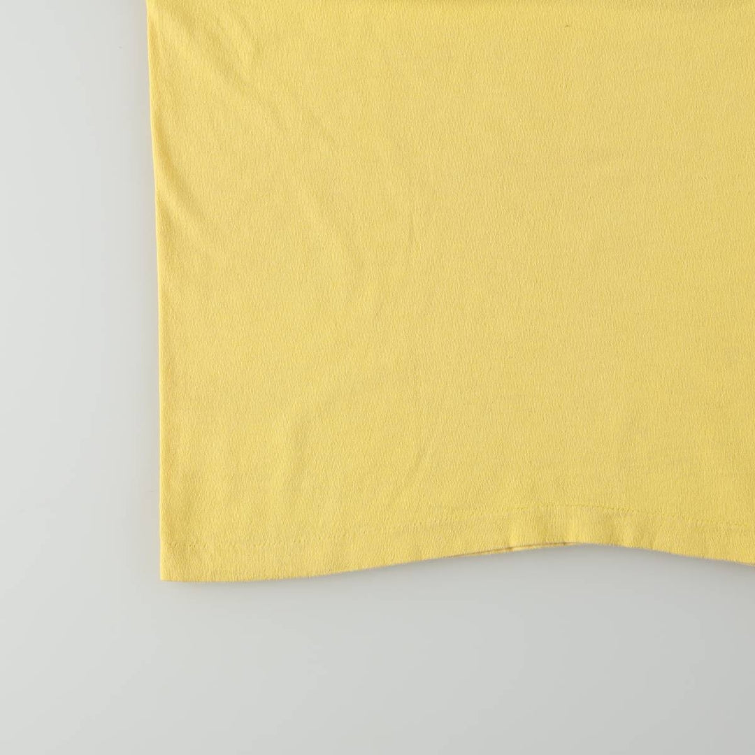 ~90'S Anvil Print T-Shirt, Made in USA, Men's Size L (Equivalent), Vintage cotton yellow type Vintage Second Hand