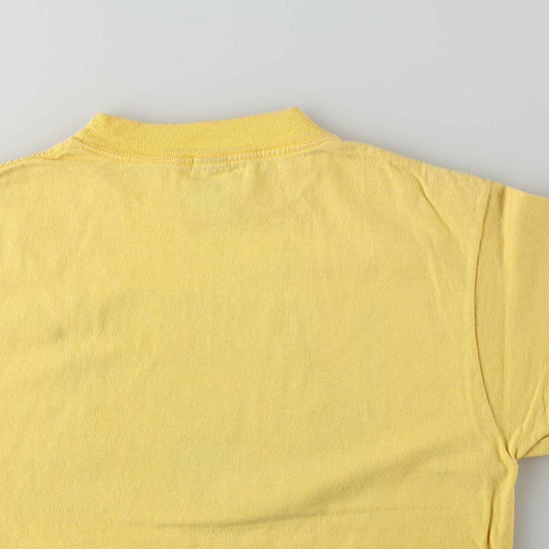 ~90'S Anvil Print T-Shirt, Made in USA, Men's Size L (Equivalent), Vintage cotton yellow type Vintage Second Hand