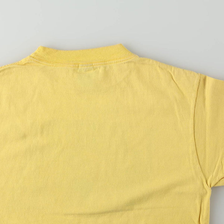 ~90'S Anvil Print T-Shirt, Made in USA, Men's Size L (Equivalent), Vintage cotton yellow type Vintage Second Hand