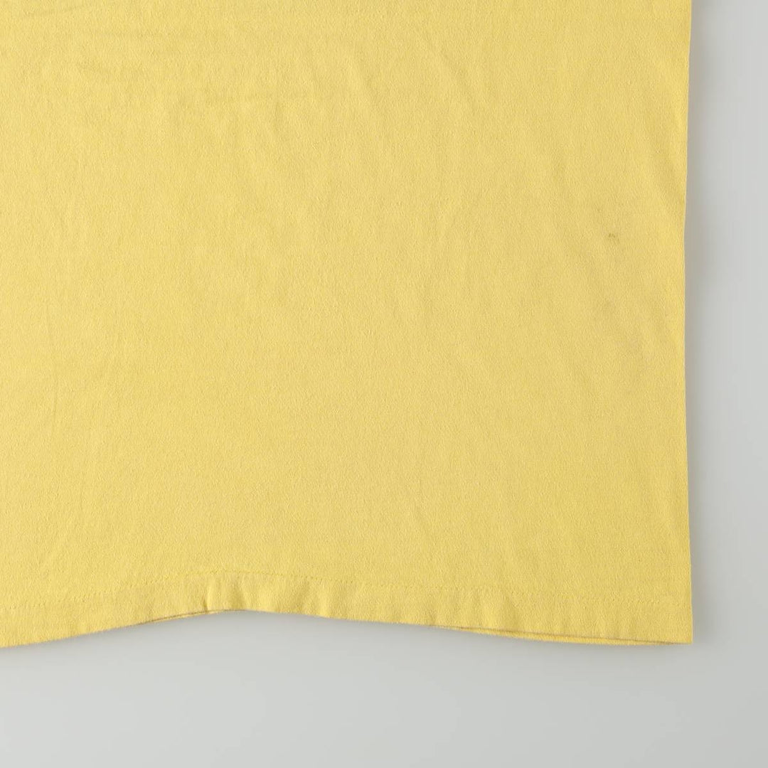 ~90'S Anvil Print T-Shirt, Made in USA, Men's Size L (Equivalent), Vintage cotton yellow type Vintage Second Hand