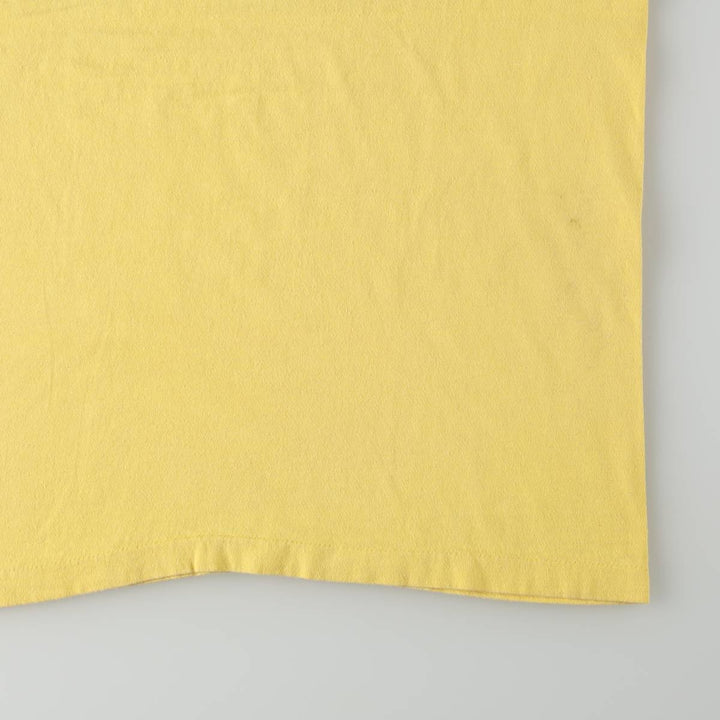 ~90'S Anvil Print T-Shirt, Made in USA, Men's Size L (Equivalent), Vintage cotton yellow type Vintage Second Hand