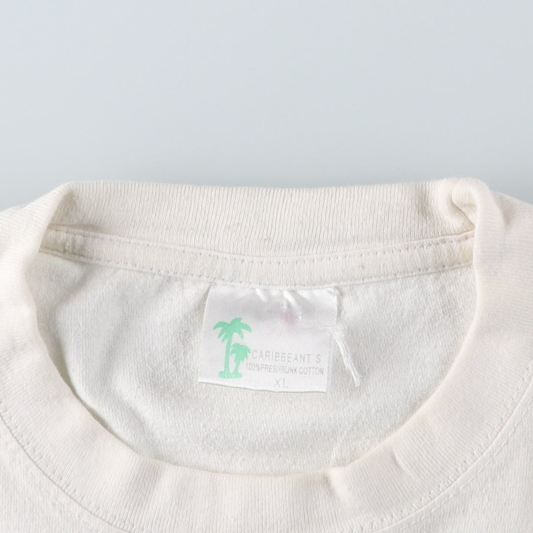90s-00'S Caribbean T's souvenir T-shirt, women's size XL equivalent. cotton white type Vintage Second Hand