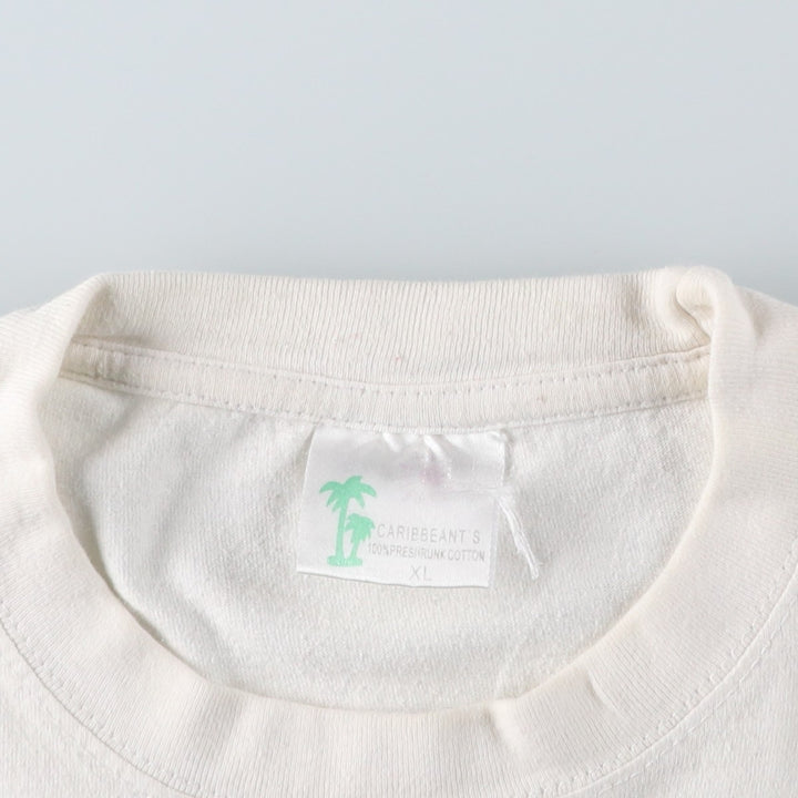 90s-00'S Caribbean T's souvenir T-shirt, women's size XL equivalent. cotton white type Vintage Second Hand