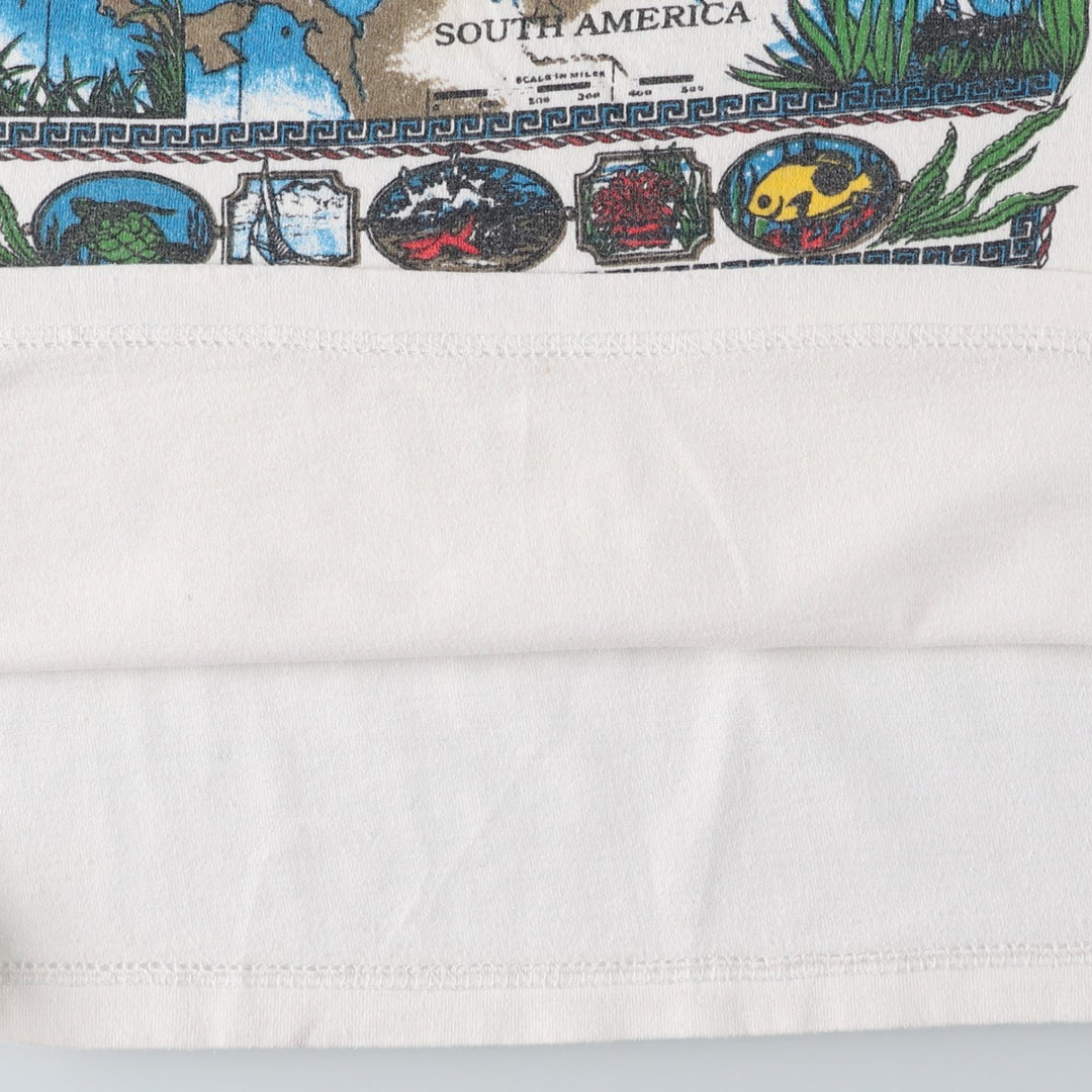 90s-00'S Caribbean T's souvenir T-shirt, women's size XL equivalent. cotton white type Vintage Second Hand