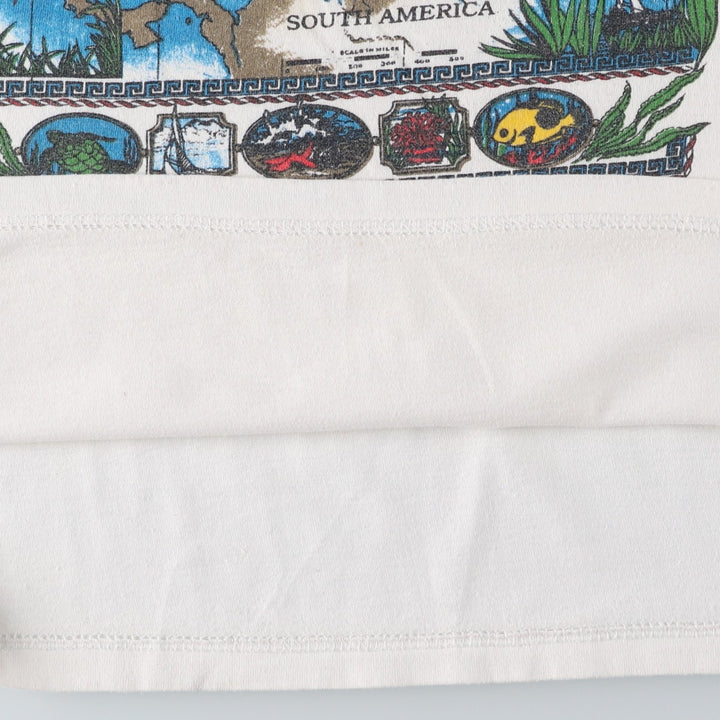 90s-00'S Caribbean T's souvenir T-shirt, women's size XL equivalent. cotton white type Vintage Second Hand