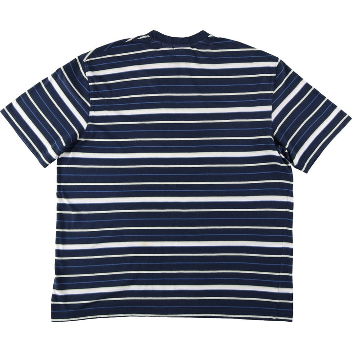 90'S Puritan Multi-Striped T-Shirt, Men's Size XL (Equivalent), Vintage cotton navy blue type Vintage Second Hand