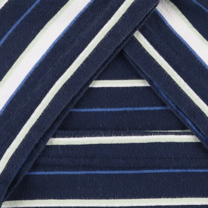90'S Puritan Multi-Striped T-Shirt, Men's Size XL (Equivalent), Vintage cotton navy blue type Vintage Second Hand