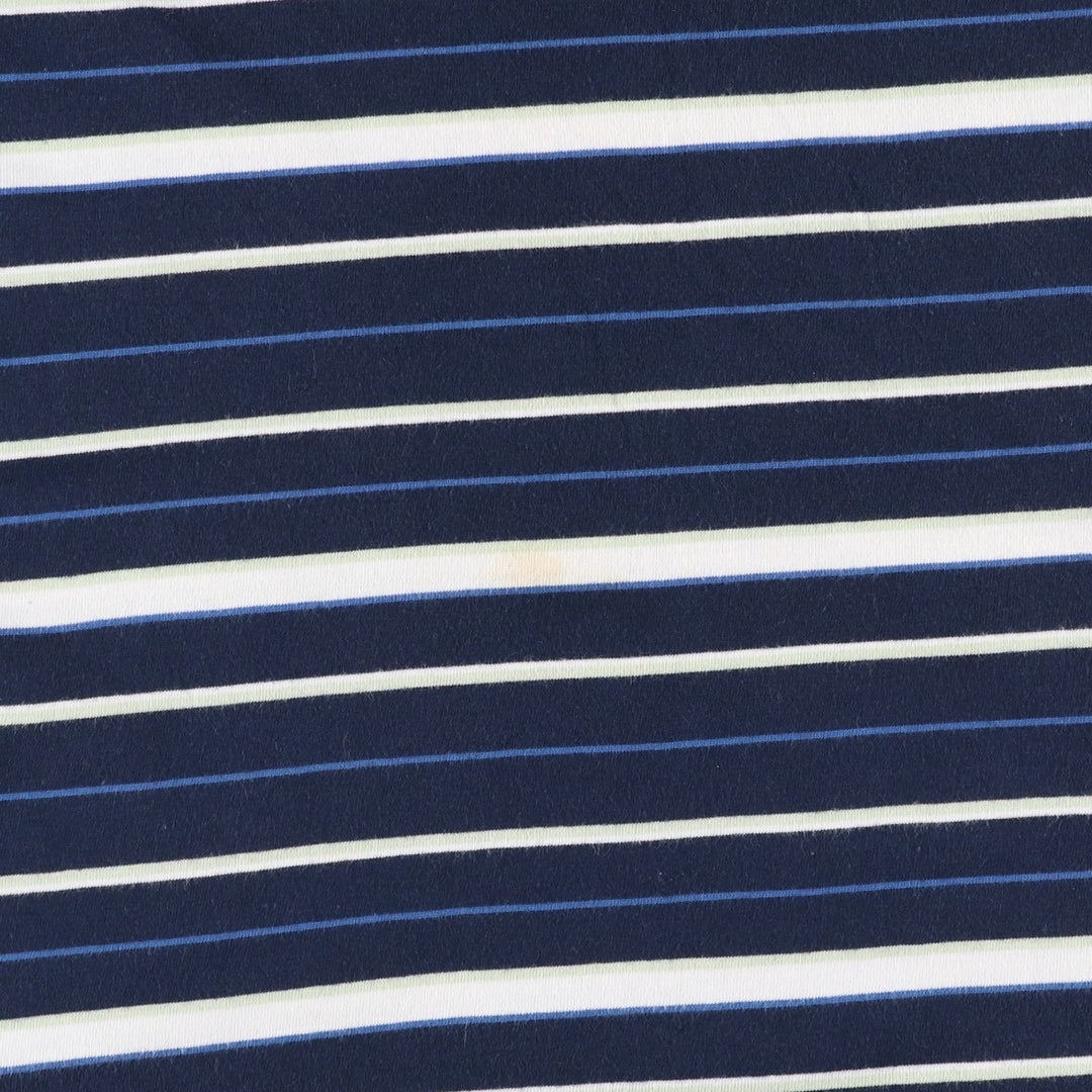 90'S Puritan Multi-Striped T-Shirt, Men's Size XL (Equivalent), Vintage cotton navy blue type Vintage Second Hand