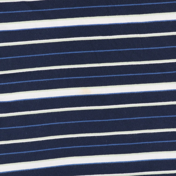 90'S Puritan Multi-Striped T-Shirt, Men's Size XL (Equivalent), Vintage cotton navy blue type Vintage Second Hand