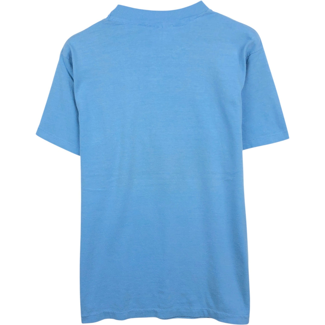 80'S Hanes Fifty-Fifty Blue Tag Printed T-Shirt, Made in USA, Men's Size L (approx.) cotton Blue type light blue Vintage Second Hand