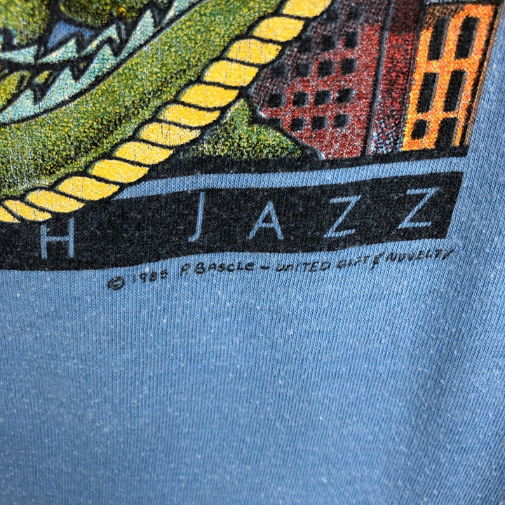 80'S Hanes Fifty-Fifty Blue Tag Printed T-Shirt, Made in USA, Men's Size L (approx.) cotton Blue type light blue Vintage Second Hand