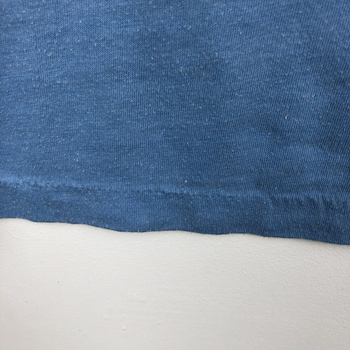 80'S Hanes Fifty-Fifty Blue Tag Printed T-Shirt, Made in USA, Men's Size L (approx.) cotton Blue type light blue Vintage Second Hand