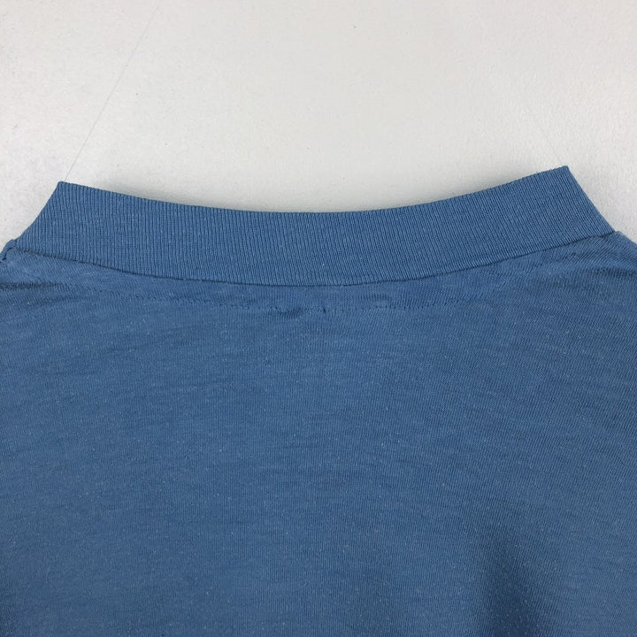 80'S Hanes Fifty-Fifty Blue Tag Printed T-Shirt, Made in USA, Men's Size L (approx.) cotton Blue type light blue Vintage Second Hand