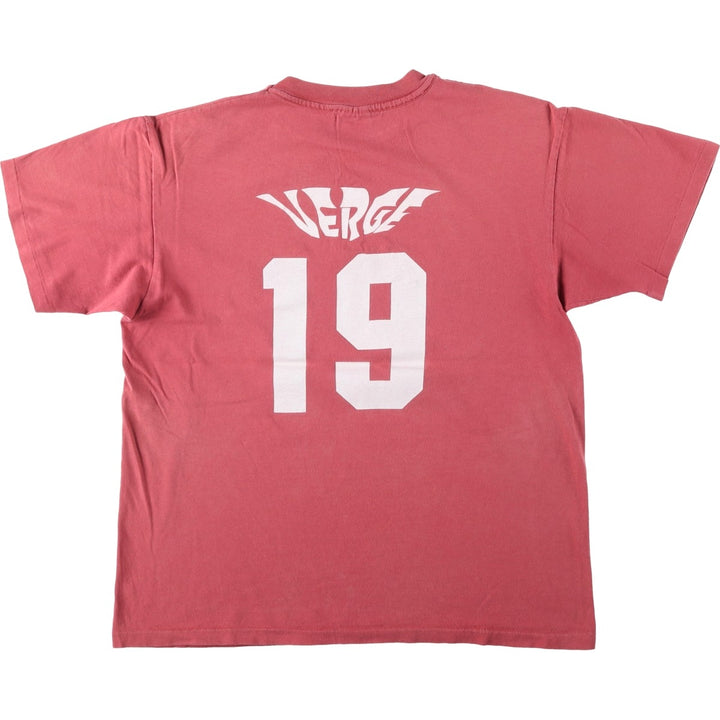 90'S Anvil KAVU Short-Sleeve Logo T-Shirt, Made in USA, Men's Size L (Equivalent), Vintage cotton pink type Vintage Second Hand