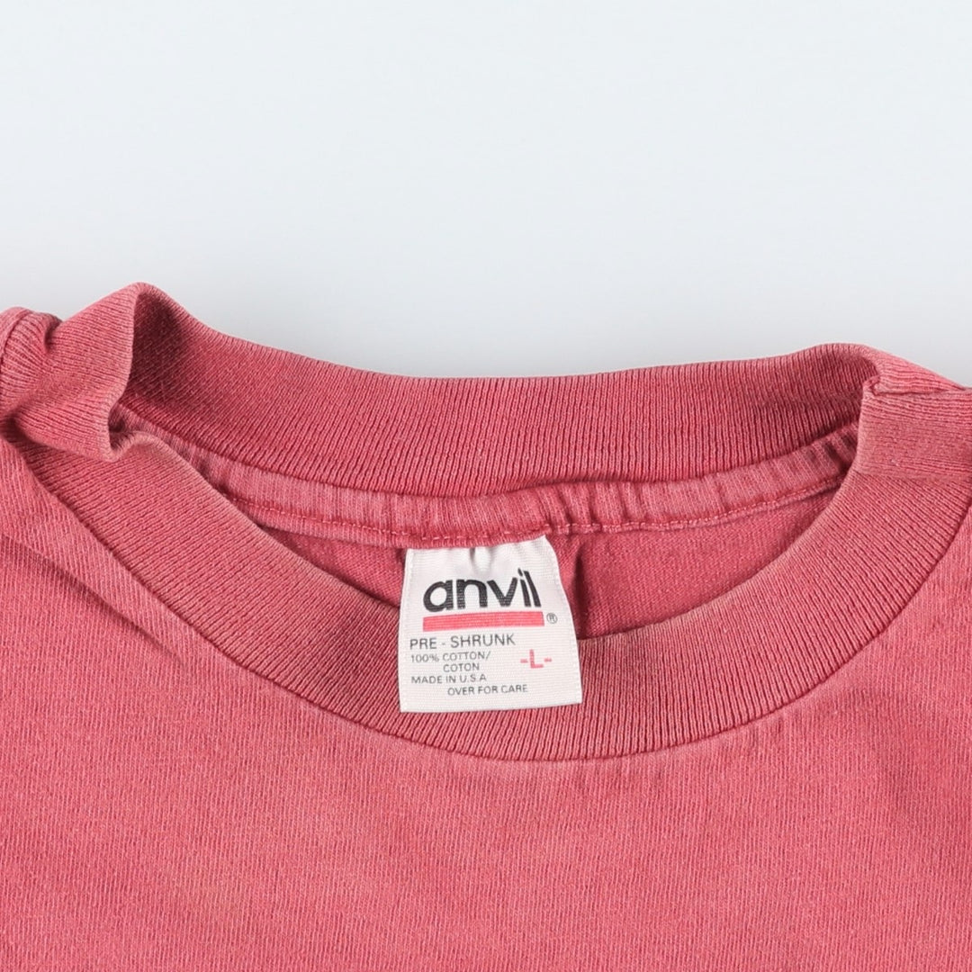 90'S Anvil KAVU Short-Sleeve Logo T-Shirt, Made in USA, Men's Size L (Equivalent), Vintage cotton pink type Vintage Second Hand