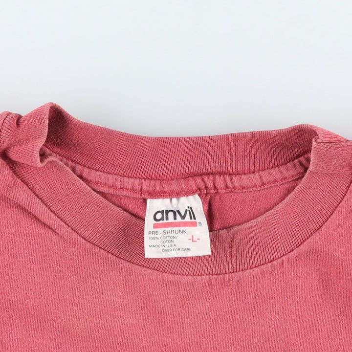 90'S Anvil KAVU Short-Sleeve Logo T-Shirt, Made in USA, Men's Size L (Equivalent), Vintage cotton pink type Vintage Second Hand