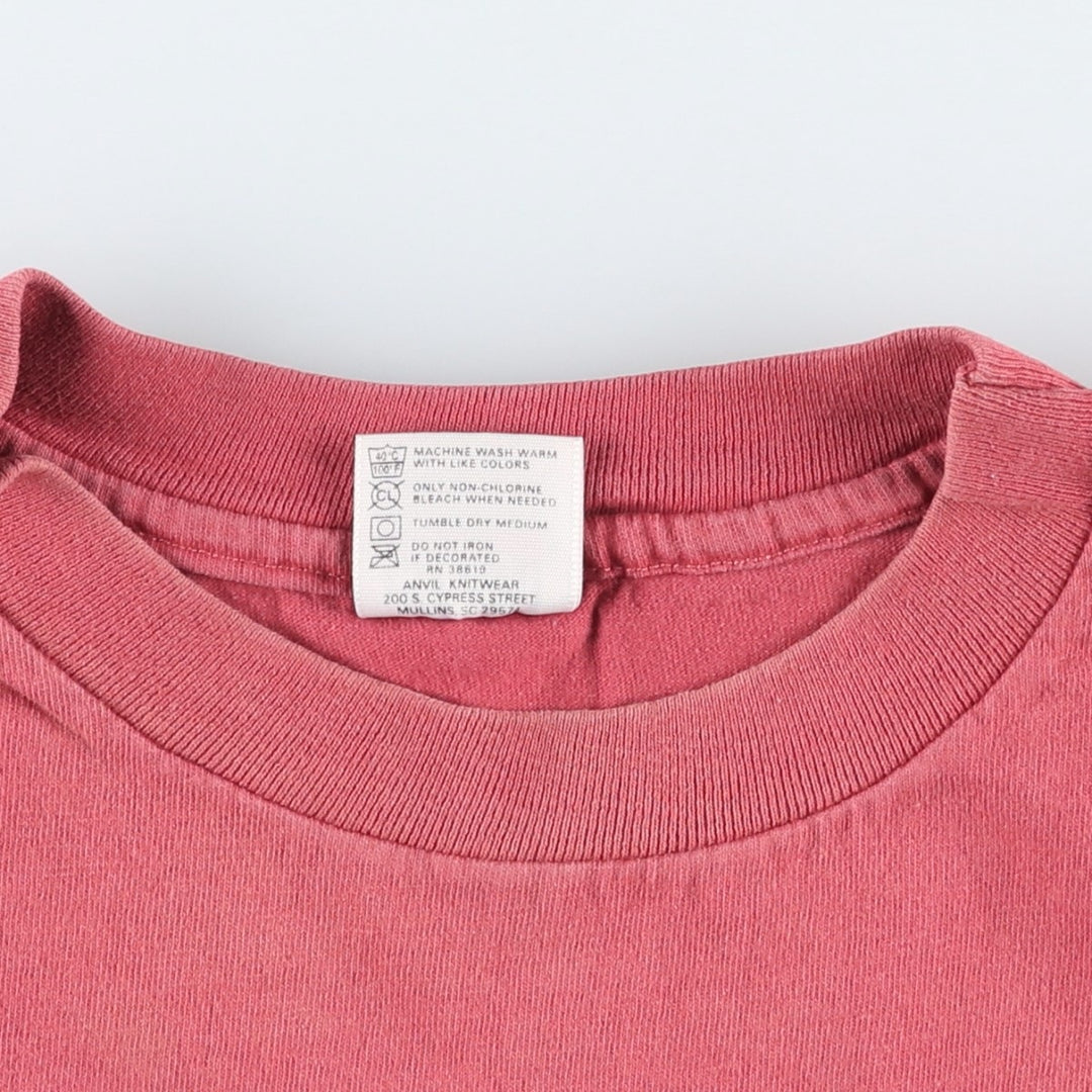 90'S Anvil KAVU Short-Sleeve Logo T-Shirt, Made in USA, Men's Size L (Equivalent), Vintage cotton pink type Vintage Second Hand