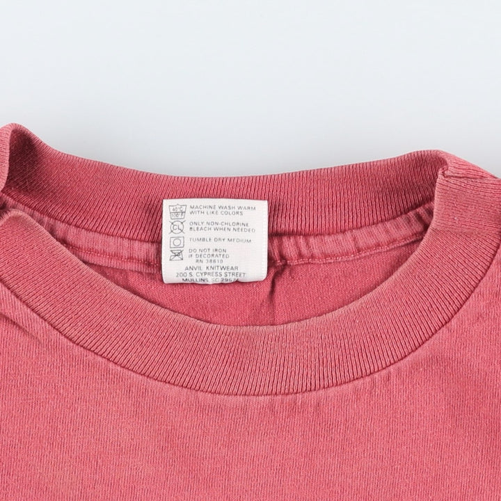 90'S Anvil KAVU Short-Sleeve Logo T-Shirt, Made in USA, Men's Size L (Equivalent), Vintage cotton pink type Vintage Second Hand