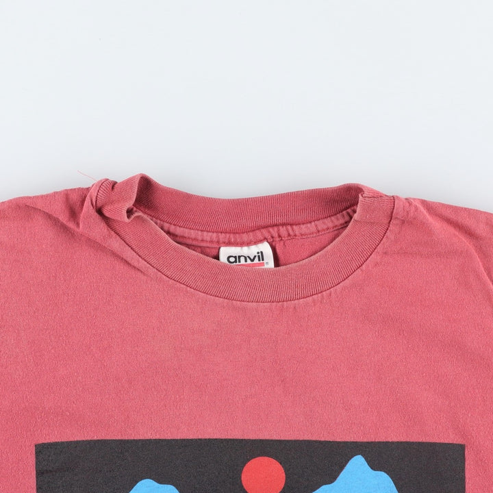 90'S Anvil KAVU Short-Sleeve Logo T-Shirt, Made in USA, Men's Size L (Equivalent), Vintage cotton pink type Vintage Second Hand