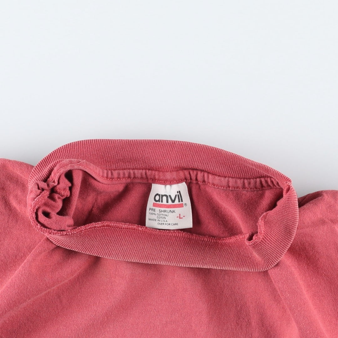 90'S Anvil KAVU Short-Sleeve Logo T-Shirt, Made in USA, Men's Size L (Equivalent), Vintage cotton pink type Vintage Second Hand