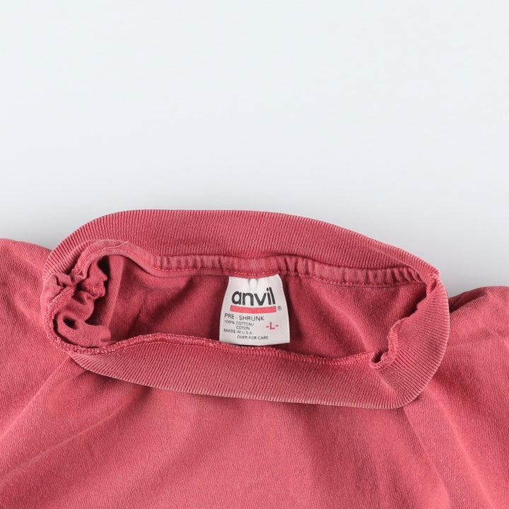 90'S Anvil KAVU Short-Sleeve Logo T-Shirt, Made in USA, Men's Size L (Equivalent), Vintage cotton pink type Vintage Second Hand