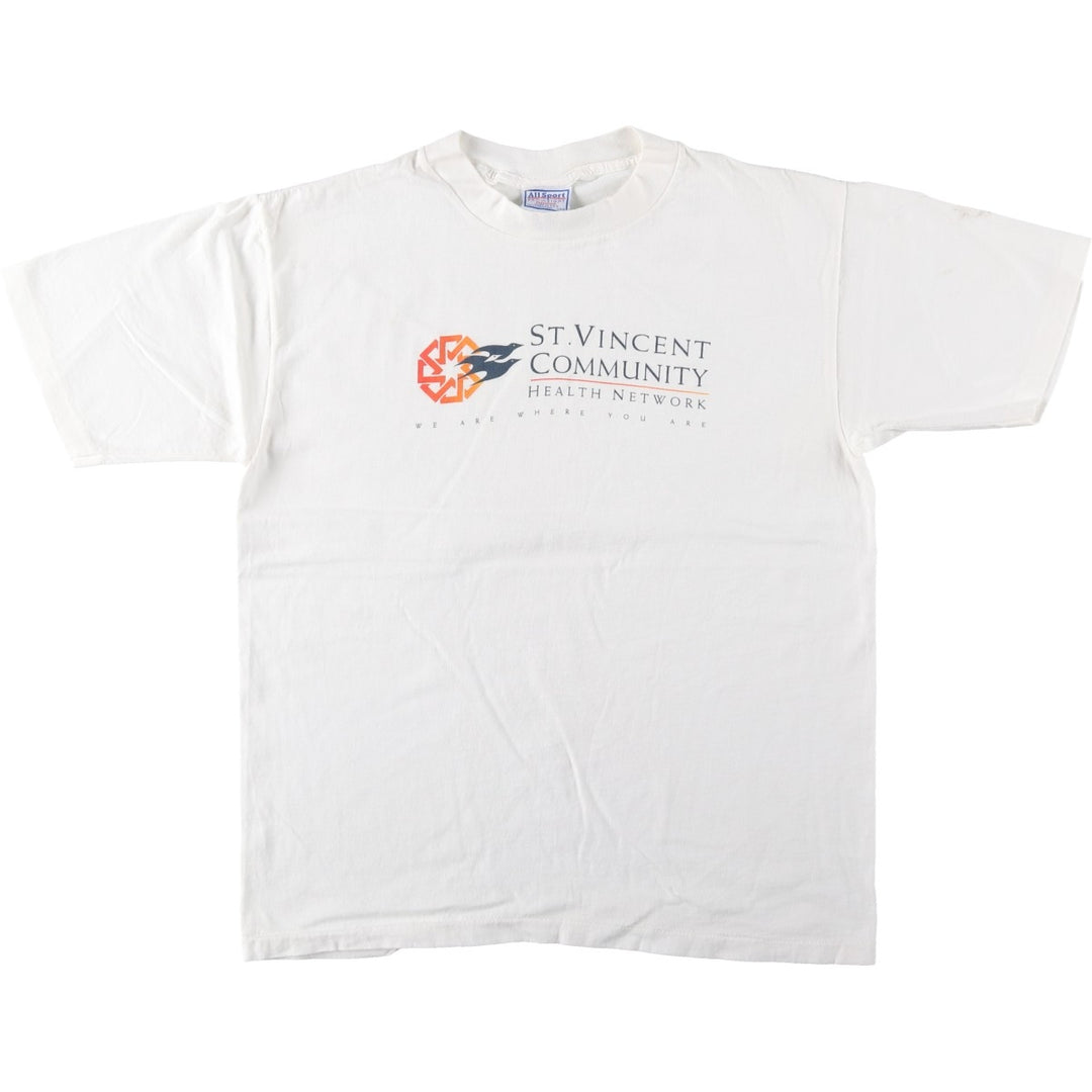 90'S All Sport Print T-shirt, Made in USA, Men's L size, Vintage cotton white type Vintage Second Hand