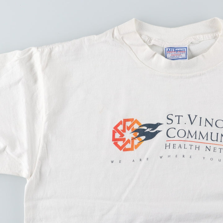 90'S All Sport Print T-shirt, Made in USA, Men's L size, Vintage cotton white type Vintage Second Hand