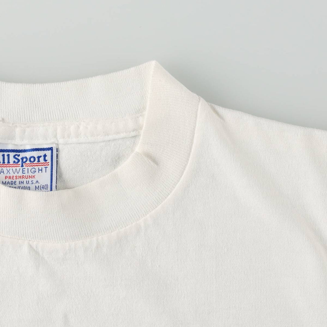 All Sport MAXWEIGHT De Colores Printed T-Shirt, Made in USA, Men's Size M (approx.) cotton white type Vintage Second Hand