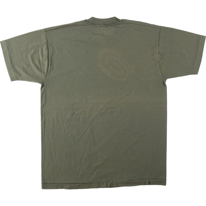 90'S Fruit of the Loom printed T-shirt, made in the USA, men's size L, vintage cotton Khaki type Vintage Second Hand