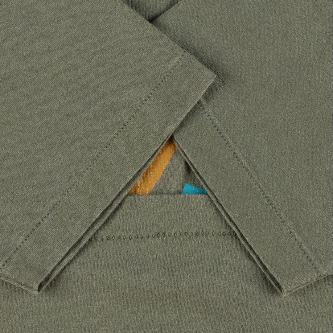 90'S Fruit of the Loom printed T-shirt, made in the USA, men's size L, vintage cotton Khaki type Vintage Second Hand