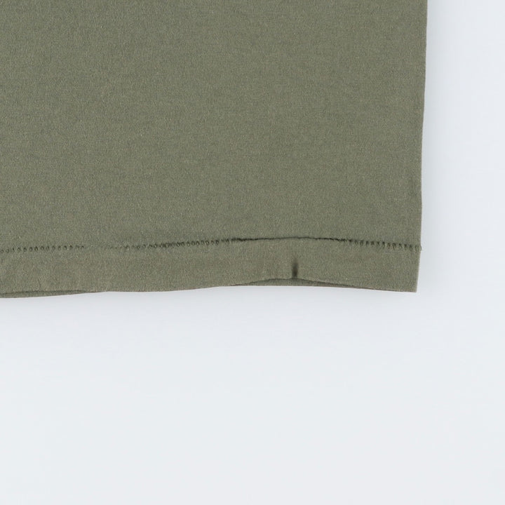 90'S Fruit of the Loom printed T-shirt, made in the USA, men's size L, vintage cotton Khaki type Vintage Second Hand