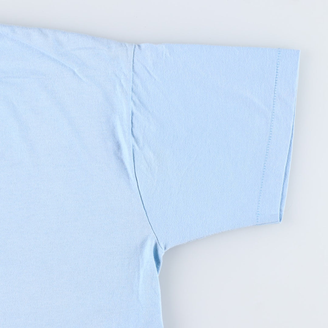 90'S Fruit of the Loom printed T-shirt, made in the USA, men's XL size, vintage cotton Blue type light blue Vintage Second Hand