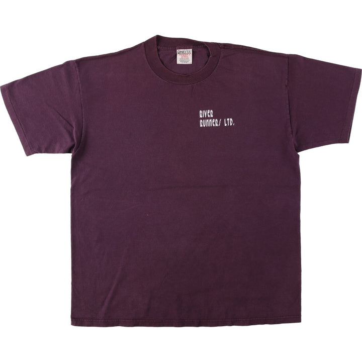 90'S ONEITA POWER-T Printed T-shirt, Men's XL, Vintage cotton purple type Vintage Second Hand