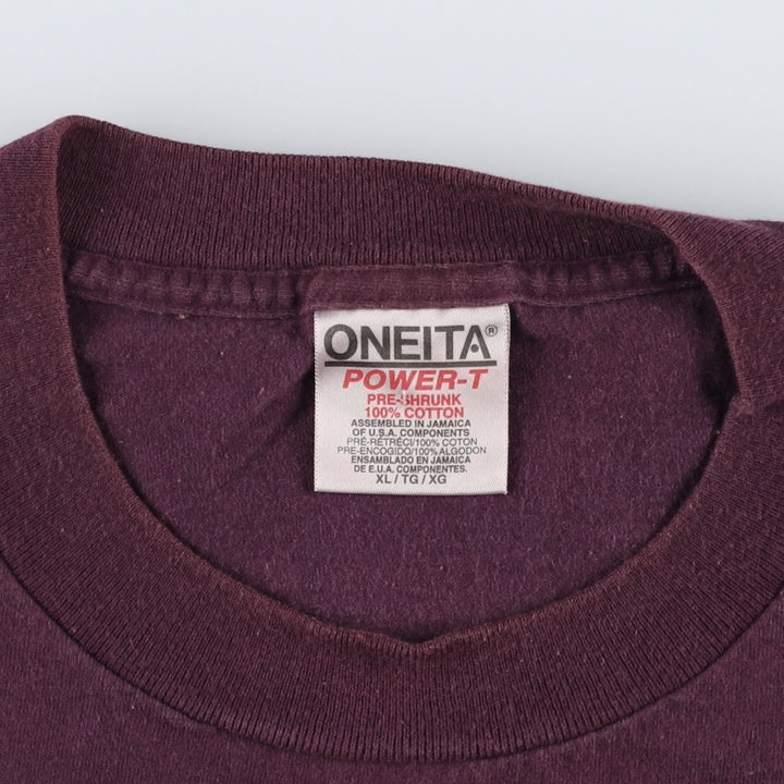 90'S ONEITA POWER-T Printed T-shirt, Men's XL, Vintage cotton purple type Vintage Second Hand