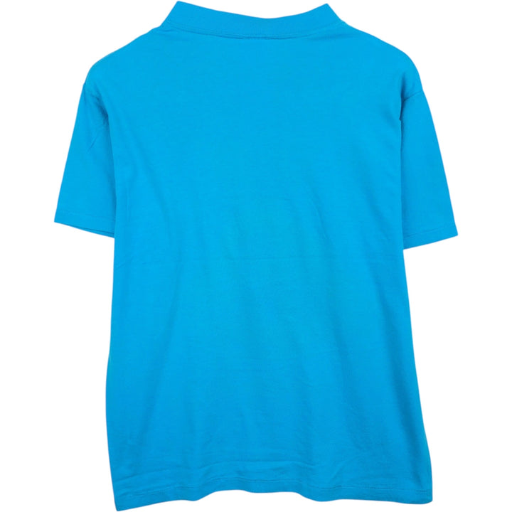 90'S Velva Sheen Print T-Shirt, Made in USA, Men's Size L (Equivalent), Vintage polyester Blue type light blue Vintage Second Hand
