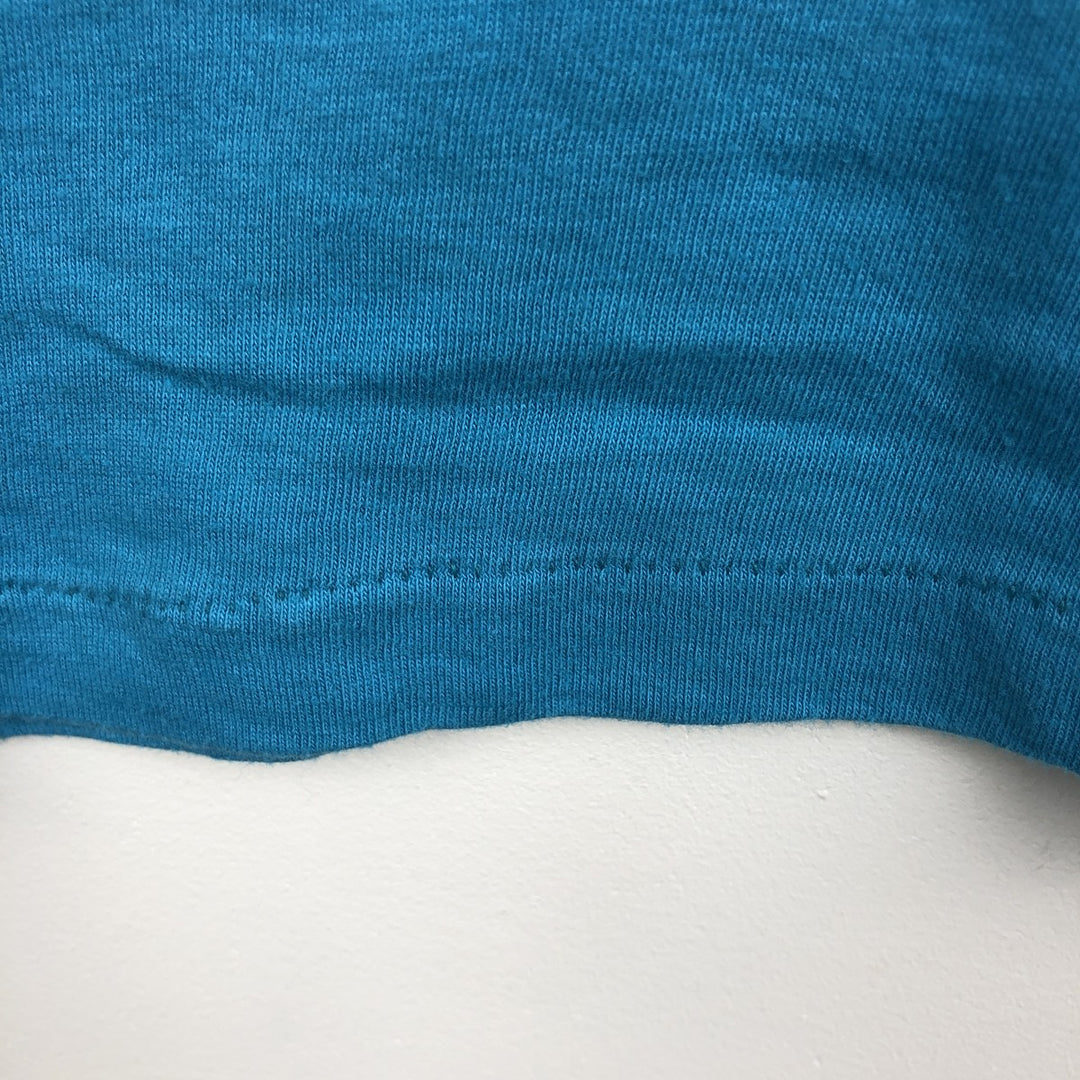 90'S Velva Sheen Print T-Shirt, Made in USA, Men's Size L (Equivalent), Vintage polyester Blue type light blue Vintage Second Hand