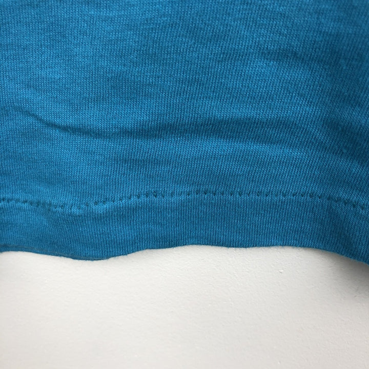 90'S Velva Sheen Print T-Shirt, Made in USA, Men's Size L (Equivalent), Vintage polyester Blue type light blue Vintage Second Hand