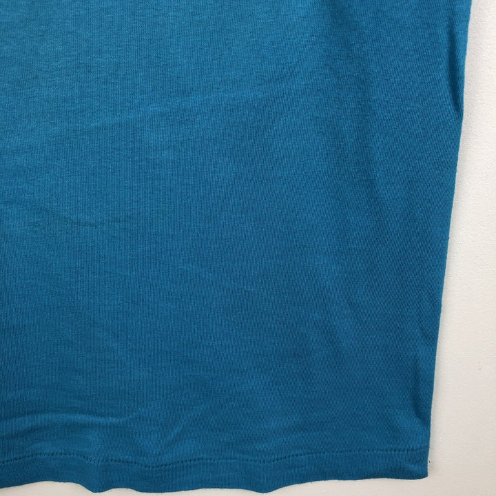 90'S Velva Sheen Print T-Shirt, Made in USA, Men's Size L (Equivalent), Vintage polyester Blue type light blue Vintage Second Hand