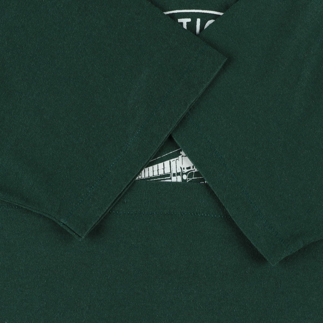 90'S Fruit of the Loom printed T-shirt, made in the USA, men's XL size, vintage cotton green type Vintage Second Hand