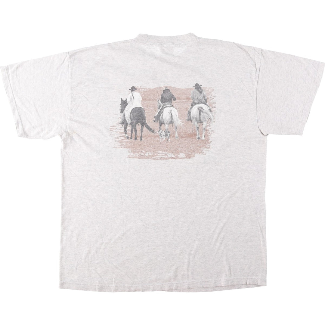 Vintage 90'S TULTEX printed T-shirt, men's XL size cotton white type Vintage Second Hand