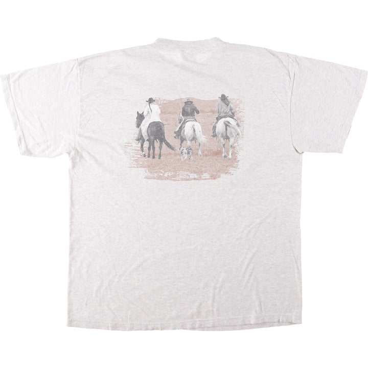 Vintage 90'S TULTEX printed T-shirt, men's XL size cotton white type Vintage Second Hand