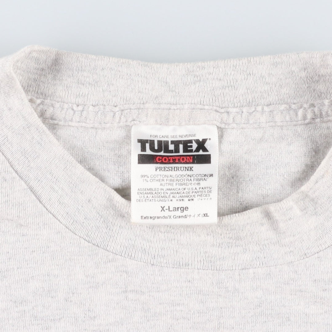 Vintage 90'S TULTEX printed T-shirt, men's XL size cotton white type Vintage Second Hand