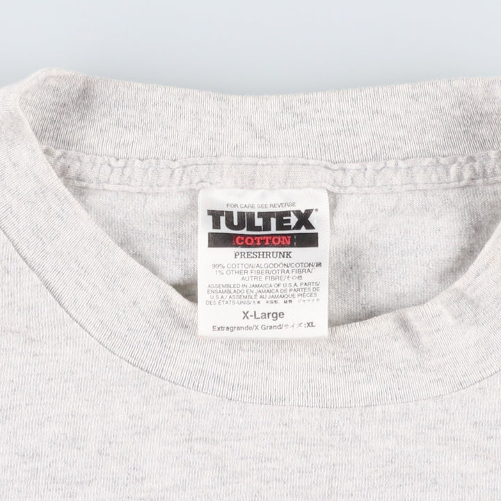 Vintage 90'S TULTEX printed T-shirt, men's XL size cotton white type Vintage Second Hand