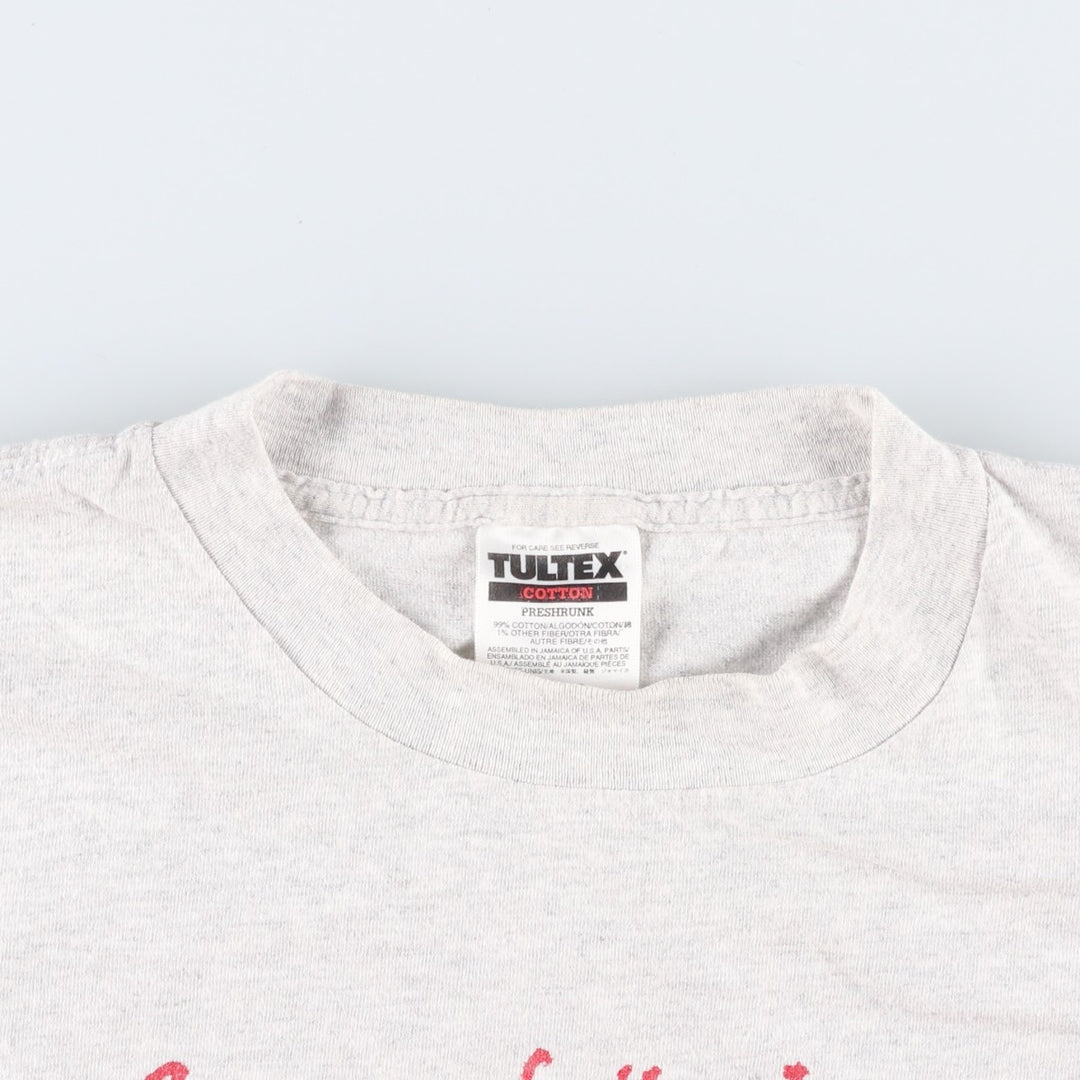 Vintage 90'S TULTEX printed T-shirt, men's XL size cotton white type Vintage Second Hand