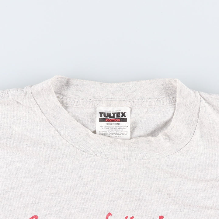 Vintage 90'S TULTEX printed T-shirt, men's XL size cotton white type Vintage Second Hand