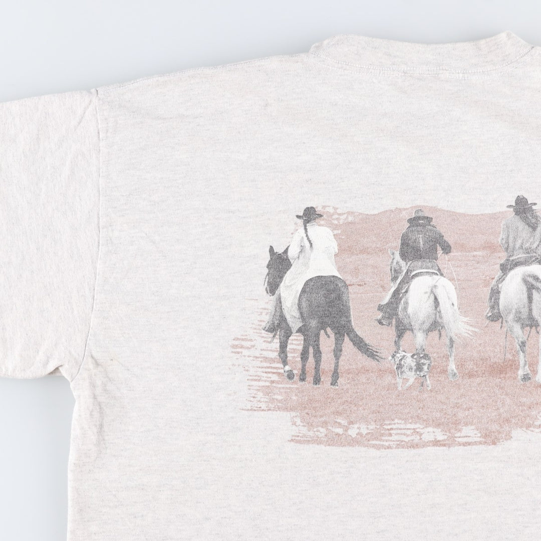 Vintage 90'S TULTEX printed T-shirt, men's XL size cotton white type Vintage Second Hand